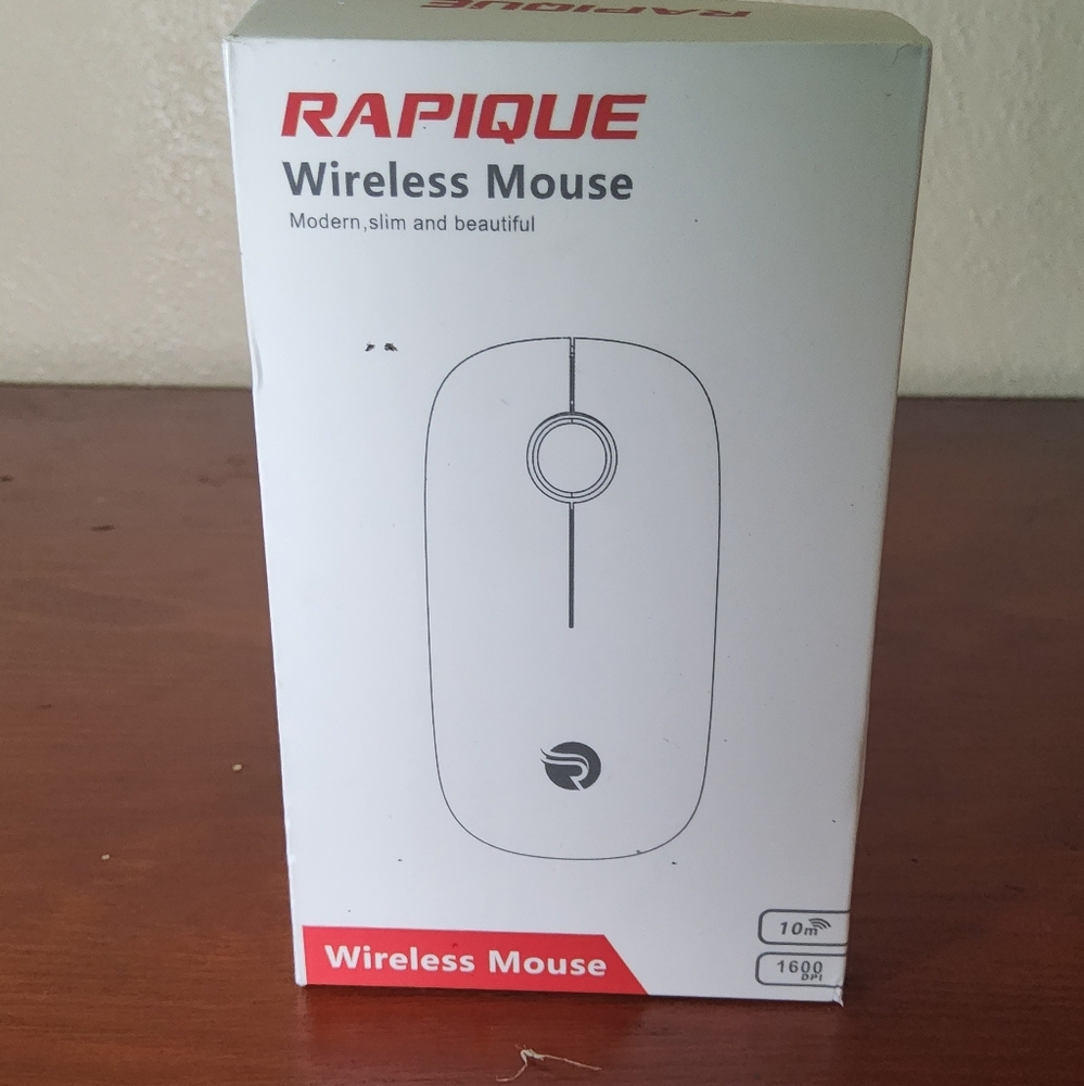 RAPIQUE Wireless Mouse Modern Slim 1600 DPI 10M Range - Captain's Tech Treasure!
